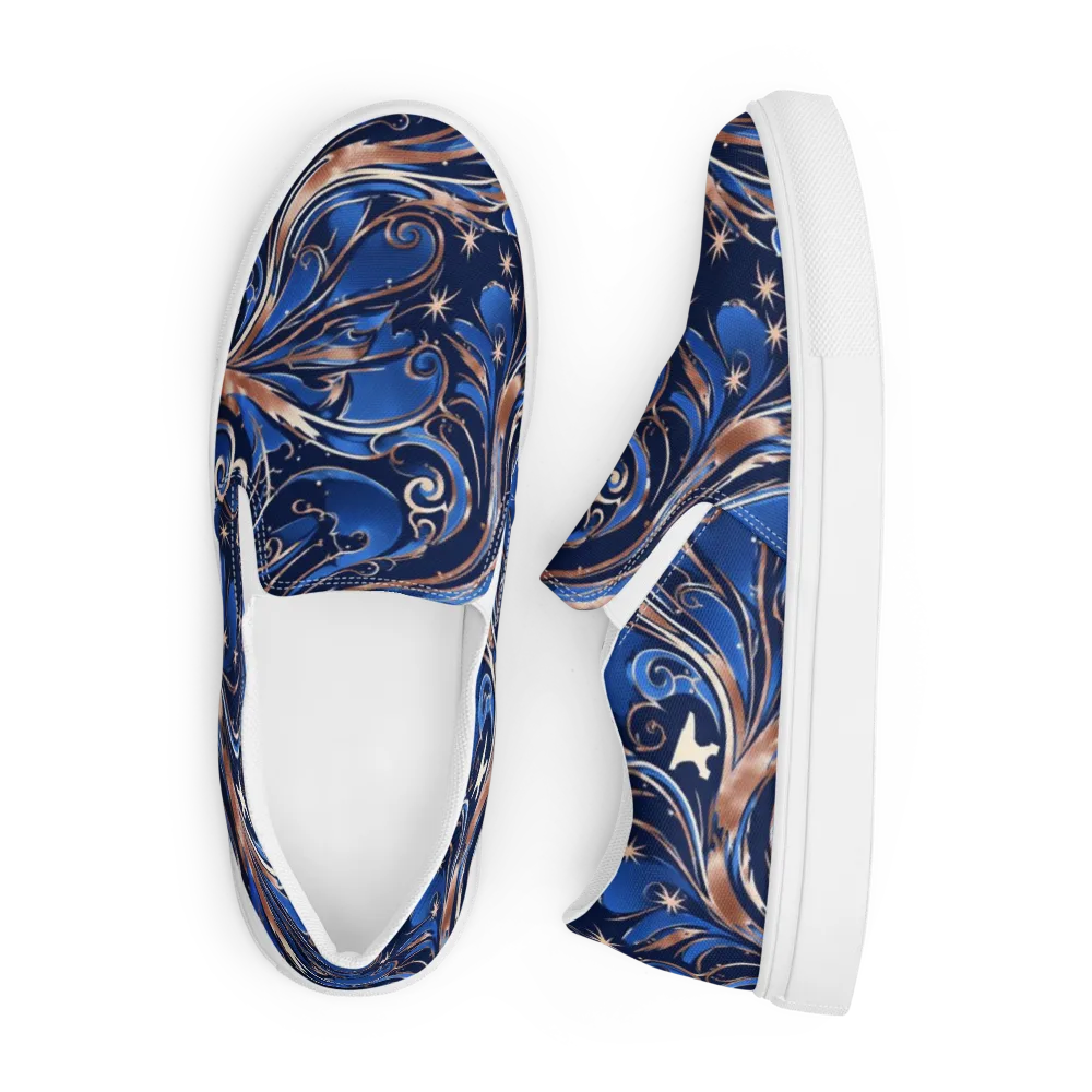 Royal Undertow on Men's Slip-On Canvas Shoes — Front