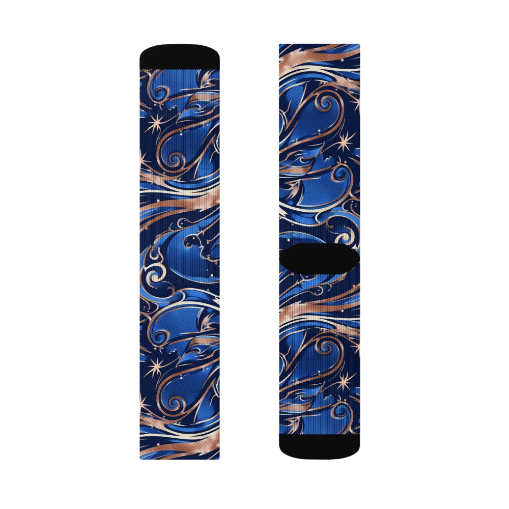 Royal Undertow on Socks — Right Sock