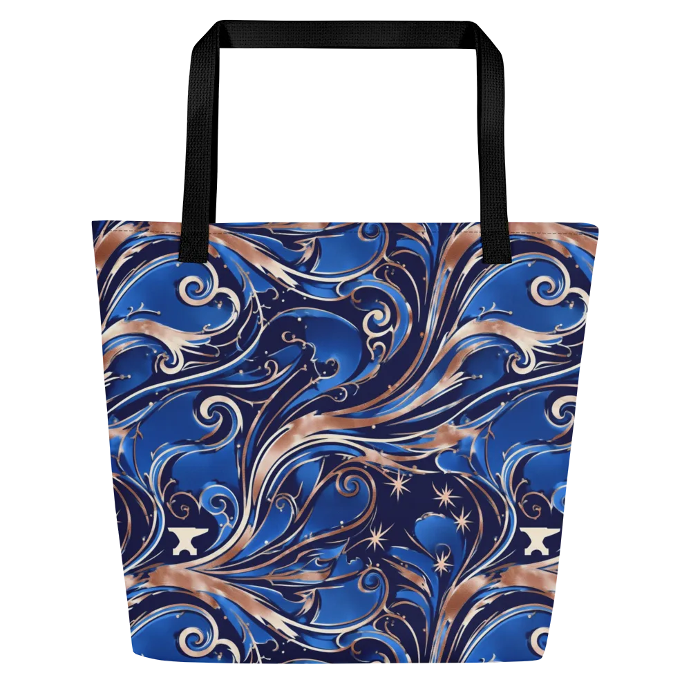 Royal Undertow on Large Tote Bag W/ Pocket — Front