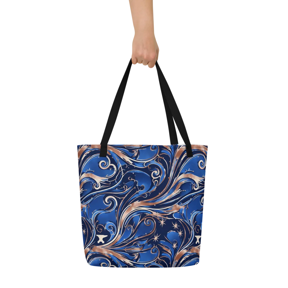 Royal Undertow on Large Tote Bag W/ Pocket — Front