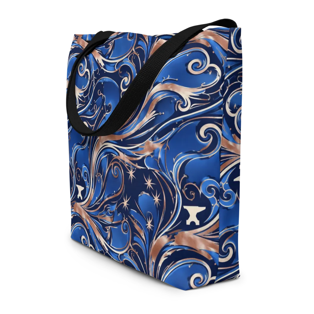Royal Undertow on Large Tote Bag W/ Pocket — Front