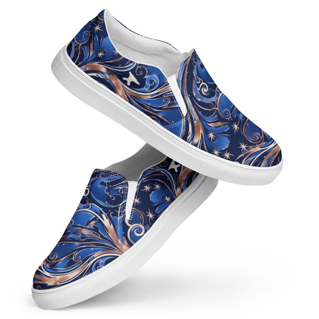 Royal Undertow on Women's Slip-On Canvas Shoes — Front