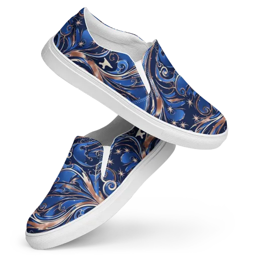 Royal Undertow on a Women's Slip-On Canvas Shoes