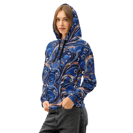 Royal Undertow on a Cotton Hoodie