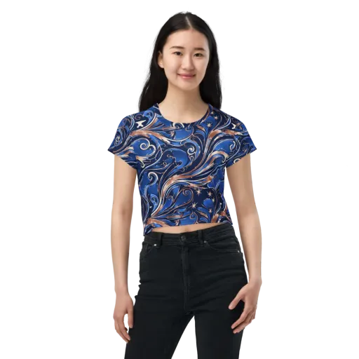 Royal Undertow on a Crop Tee