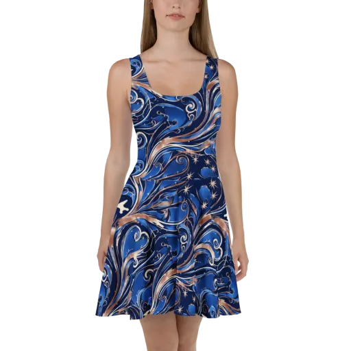 Royal Undertow on a Skater Dress