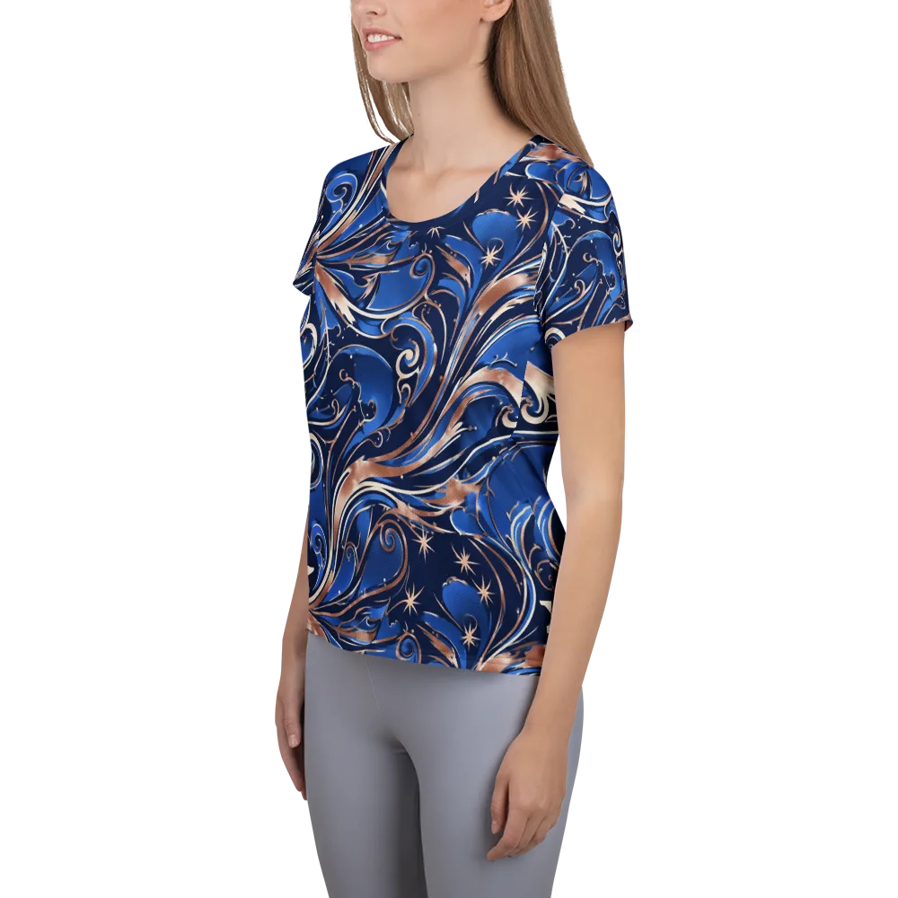 Royal Undertow on Women's Athletic T-Shirt — Left