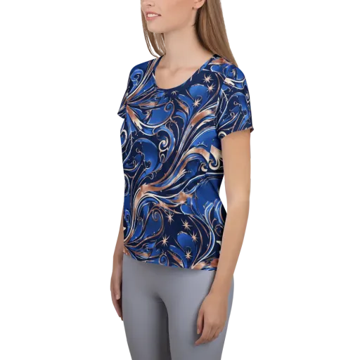 Royal Undertow on a Women's Athletic T-Shirt