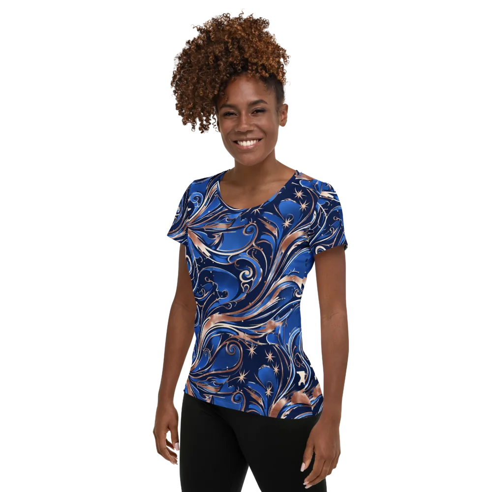 Royal Undertow on Women's Athletic T-Shirt — Left