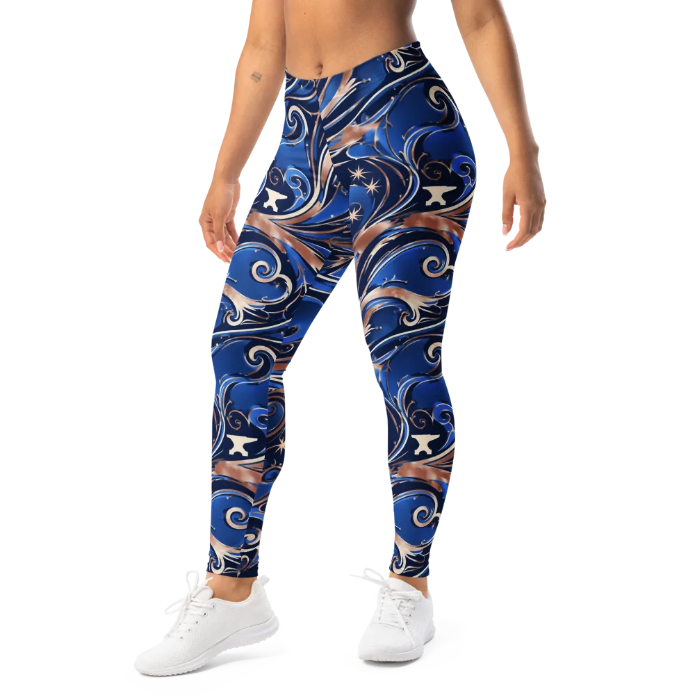 Royal Undertow on Leggings — Left Front