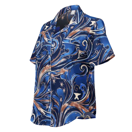 Royal Undertow on a Women's Short Sleeve Pajama Top
