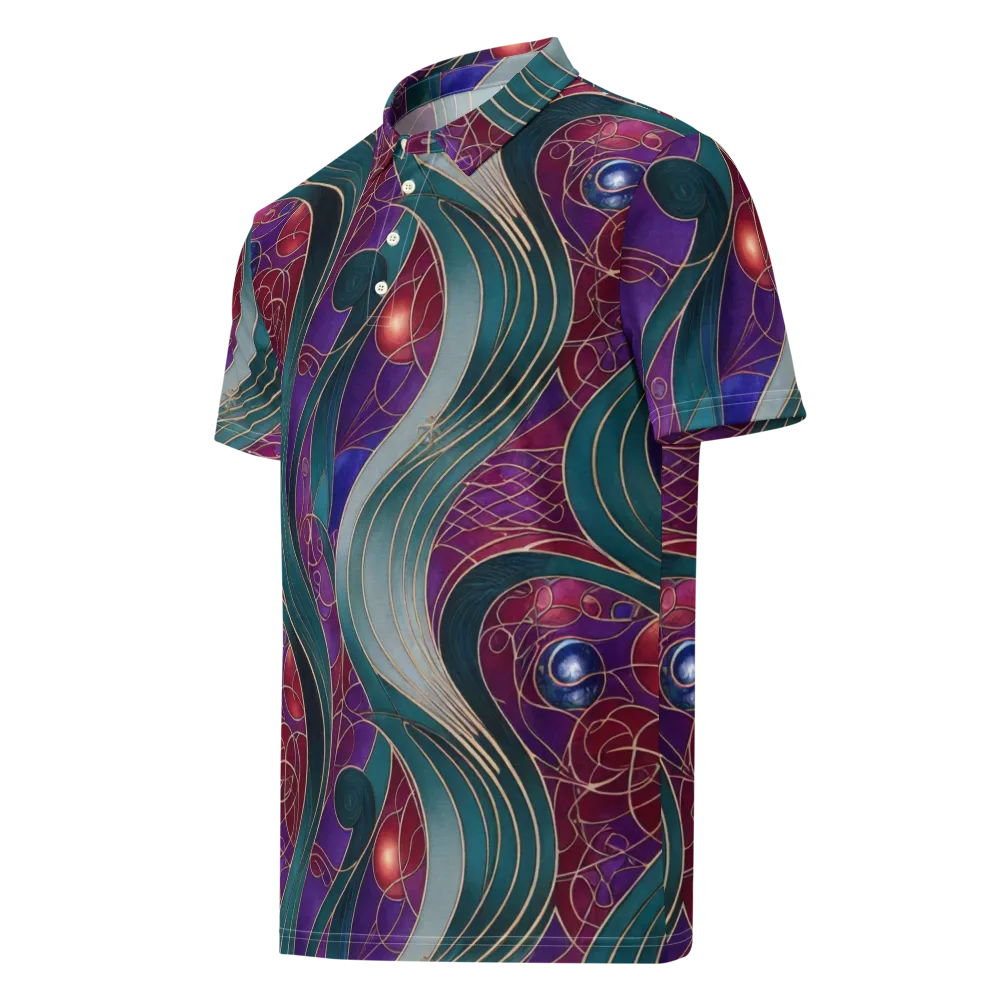 Velvet Plumage on Men's Slim Fit Polo Shirt — Left Front