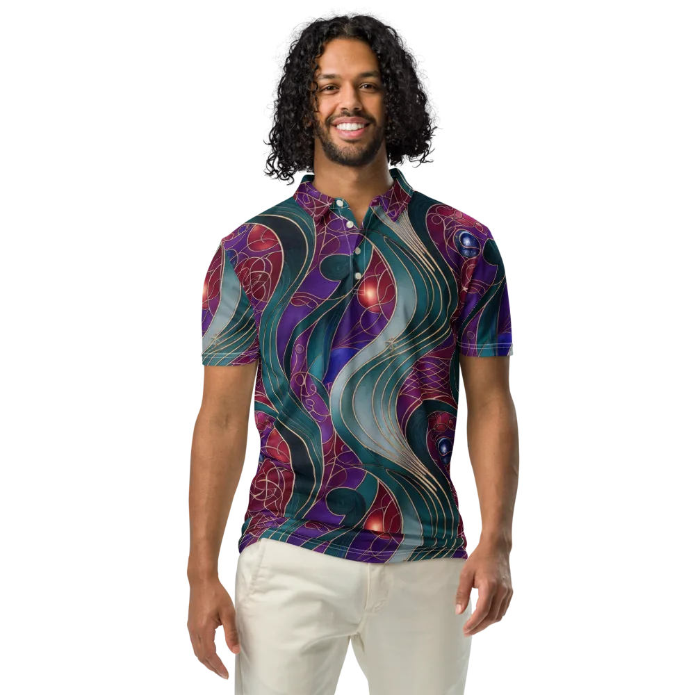 Velvet Plumage on Men's Slim Fit Polo Shirt — Front
