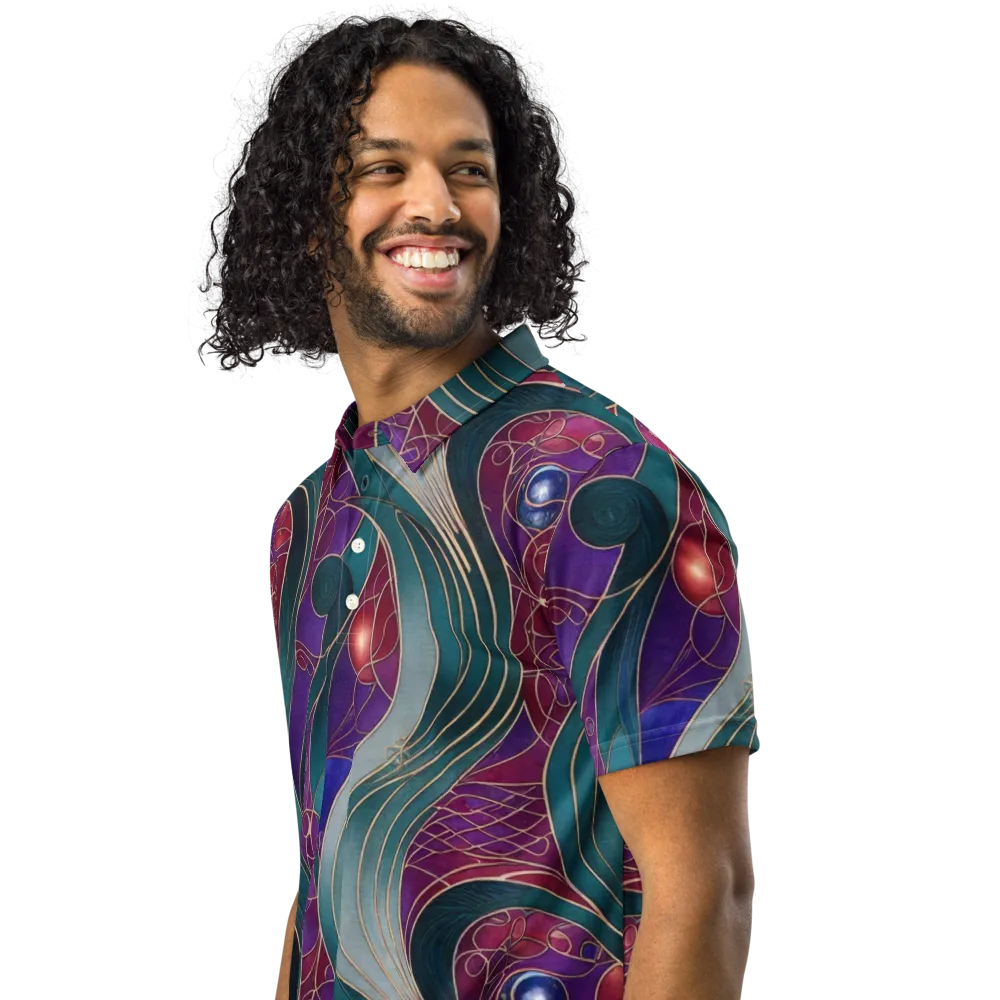 Velvet Plumage on Men's Slim Fit Polo Shirt — Left Front
