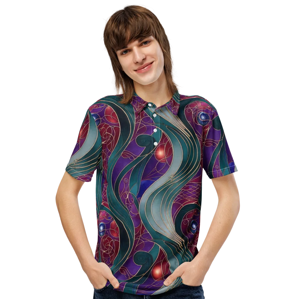 Velvet Plumage on Men's Slim Fit Polo Shirt — Front