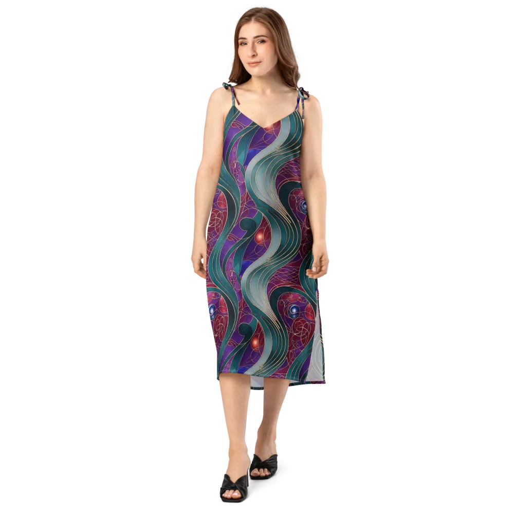 Velvet Plumage on Slip Dress — Front