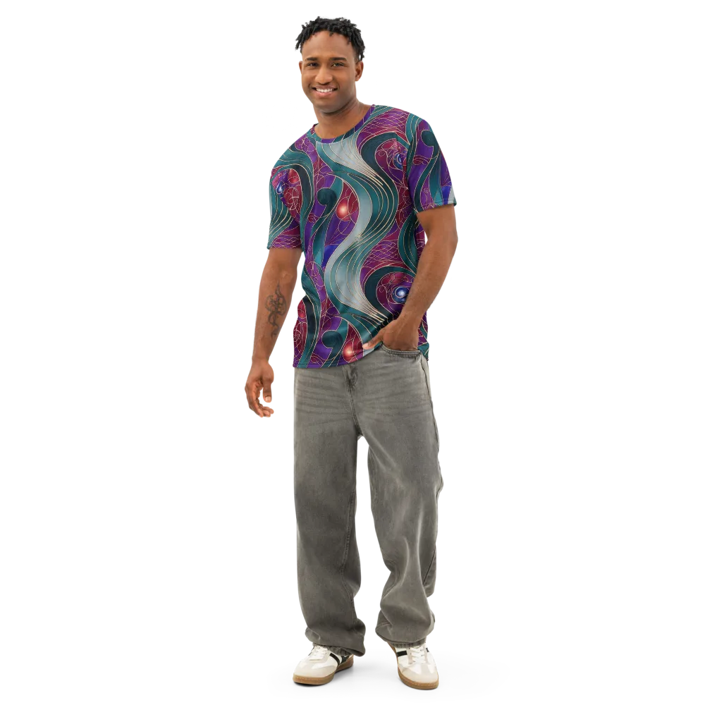 Velvet Plumage on Men's Cotton Crew Neck T-Shirt — Front