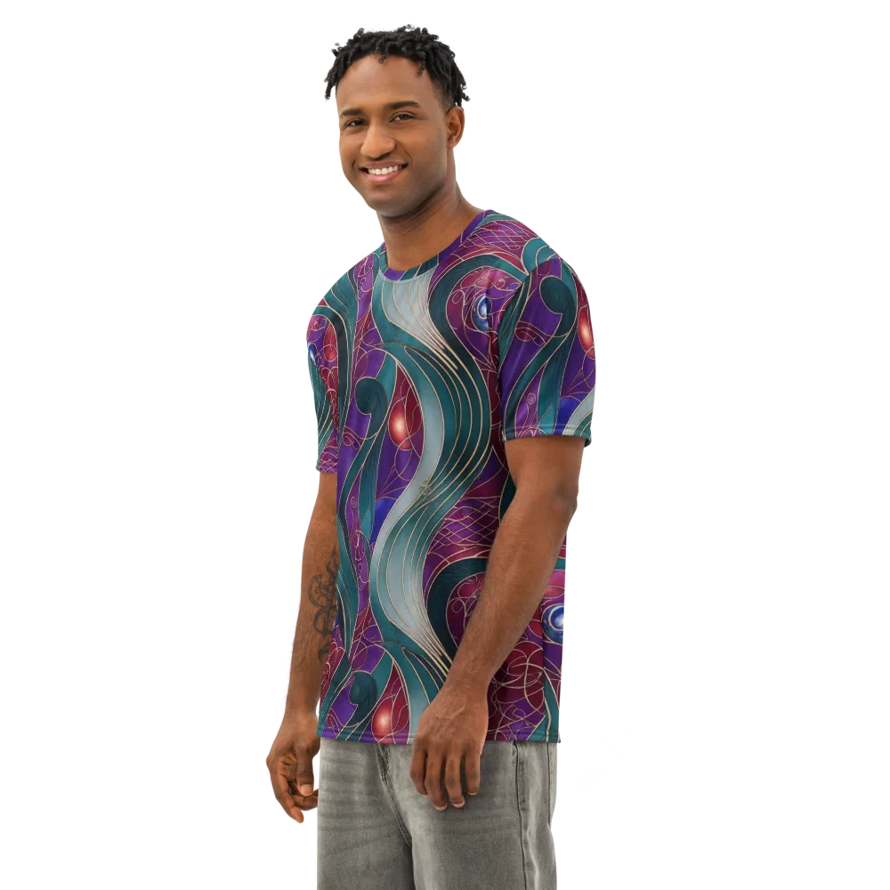 Velvet Plumage on Men's Cotton Crew Neck T-Shirt — Left Front