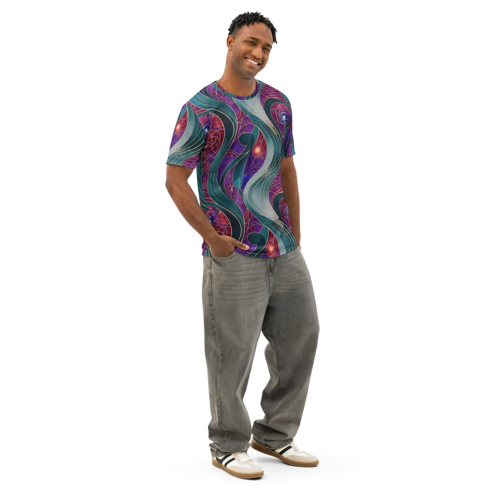 Velvet Plumage on Men's Cotton Crew Neck T-Shirt — Right Front