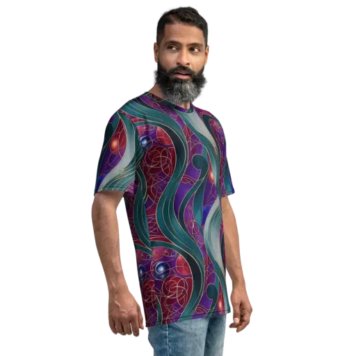 Velvet Plumage on a Men's Crew Neck T-Shirt