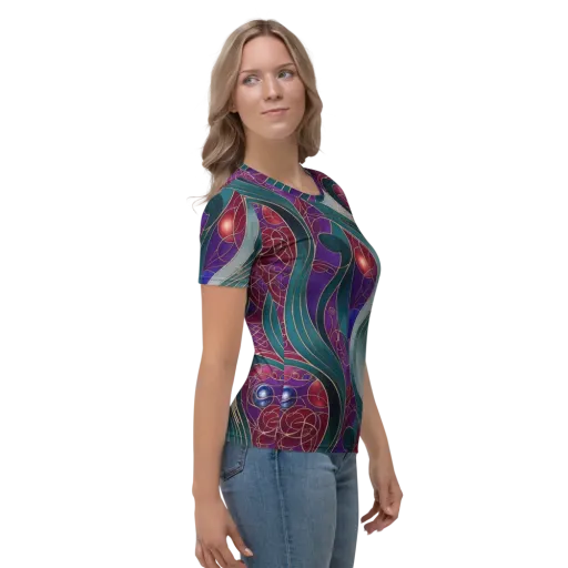 Velvet Plumage on a Women's Crew Neck T-Shirt