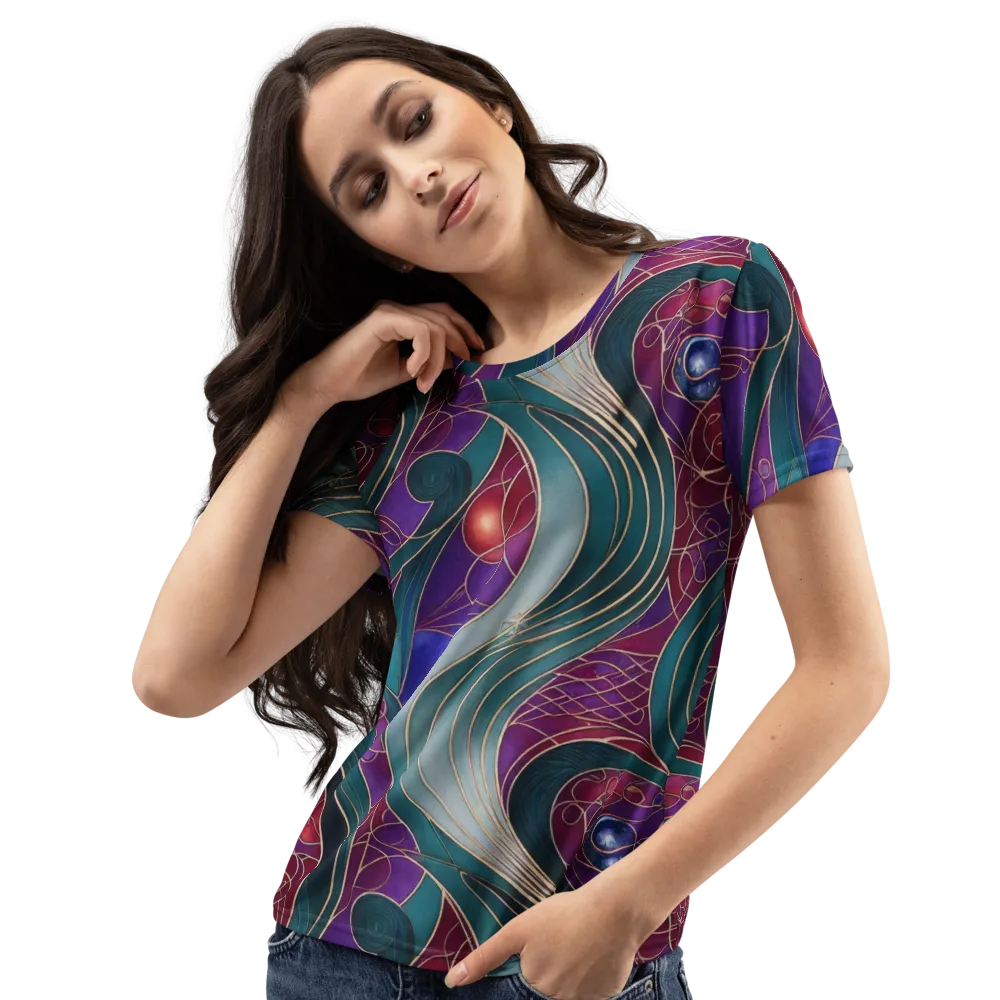Velvet Plumage on Women's Crew Neck T-Shirt — Left Front