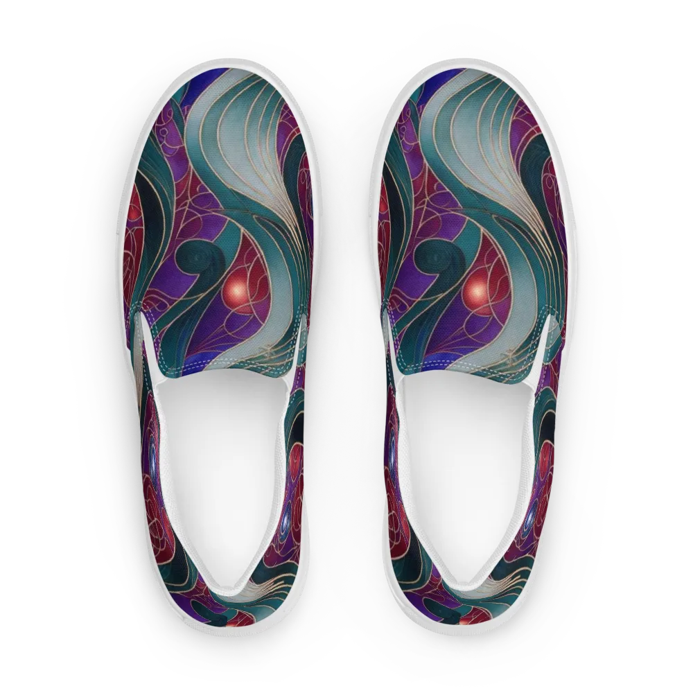 Velvet Plumage on Men's Slip-On Canvas Shoes — Front
