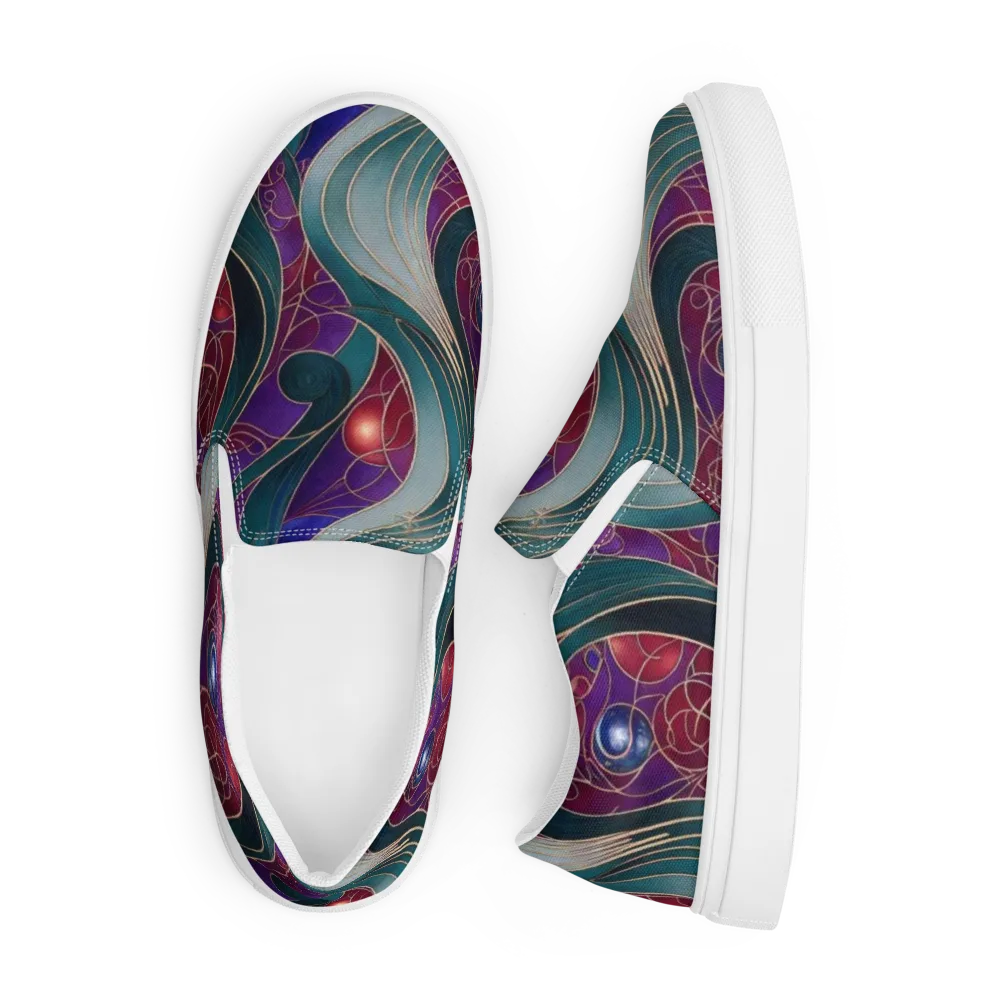 Velvet Plumage on Men's Slip-On Canvas Shoes — Front