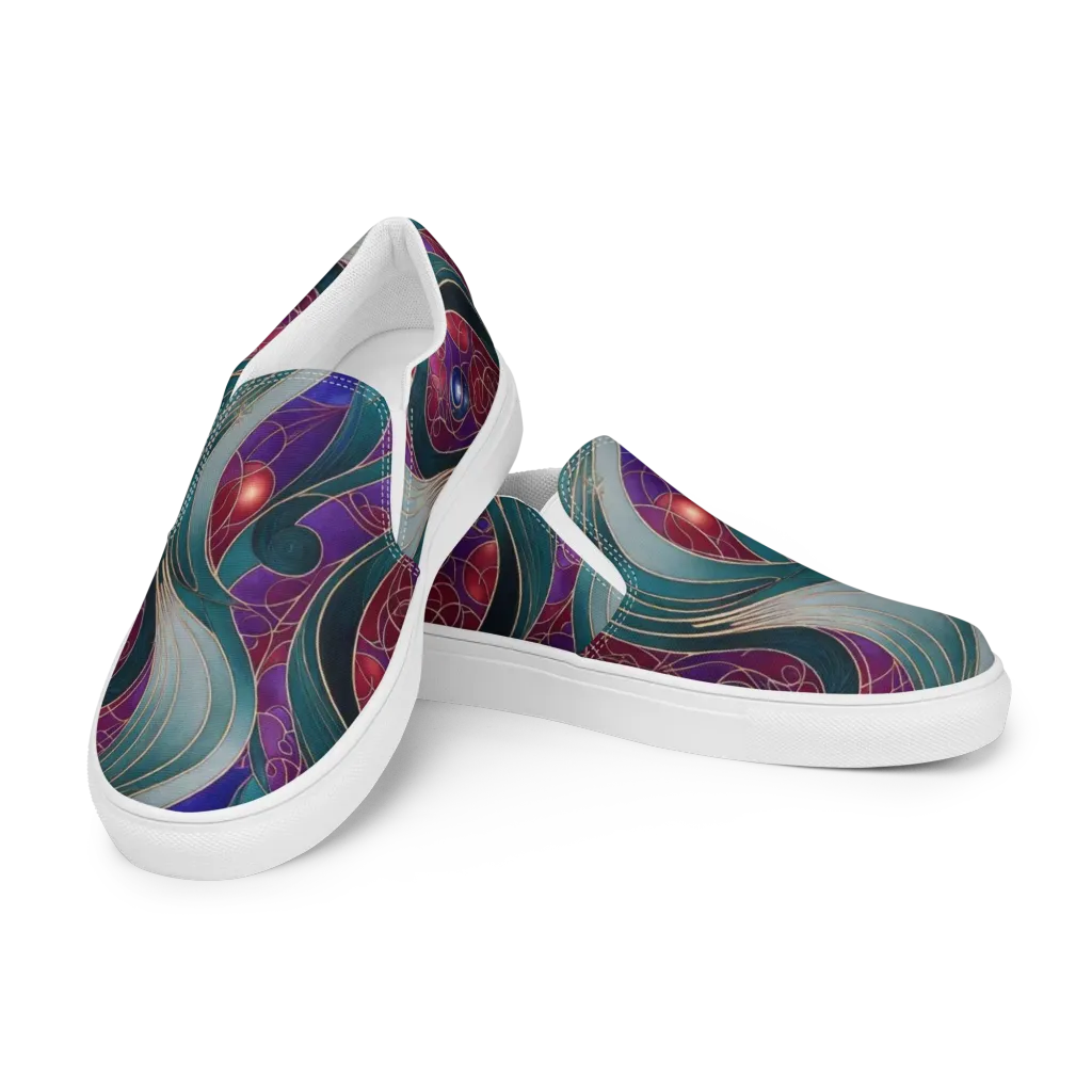 Velvet Plumage on Women's Slip-On Canvas Shoes — Left Front