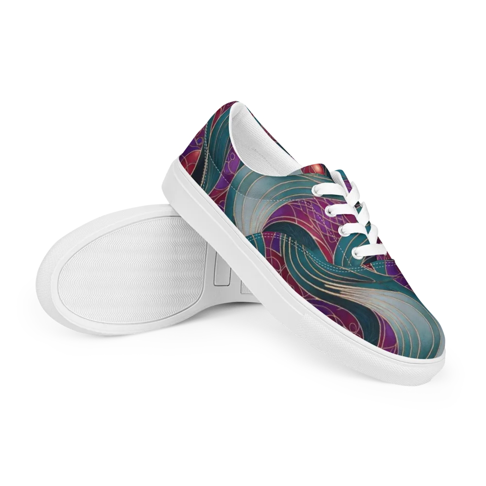 Velvet Plumage on Men's Lace-Up Canvas Shoes — Right Front
