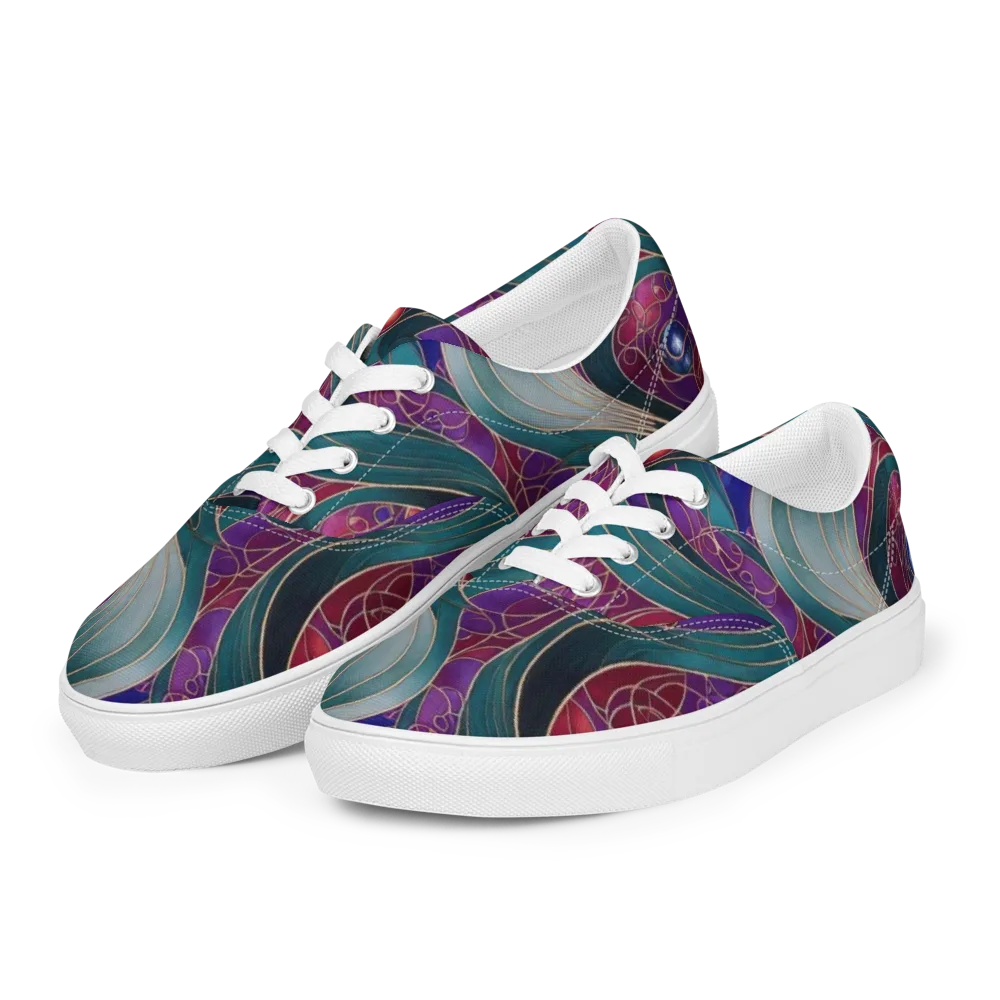 Velvet Plumage on Men's Lace-Up Canvas Shoes — Left Front