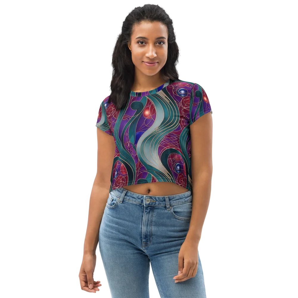 Velvet Plumage on Crop Tee — Front