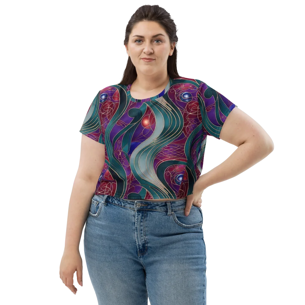 Velvet Plumage on Crop Tee — Front