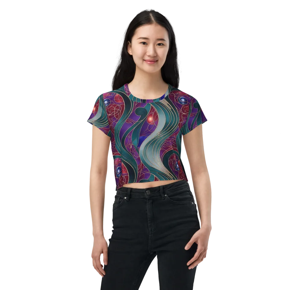 Velvet Plumage on Crop Tee — Front