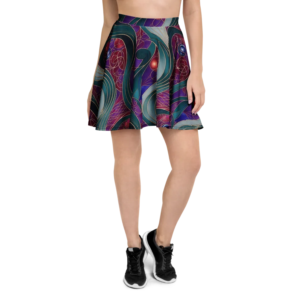 Velvet Plumage on Skater Skirt — Front