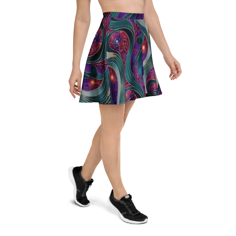 Velvet Plumage on Skater Skirt — Right