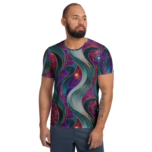 Velvet Plumage on a Men's Athletic T-Shirt