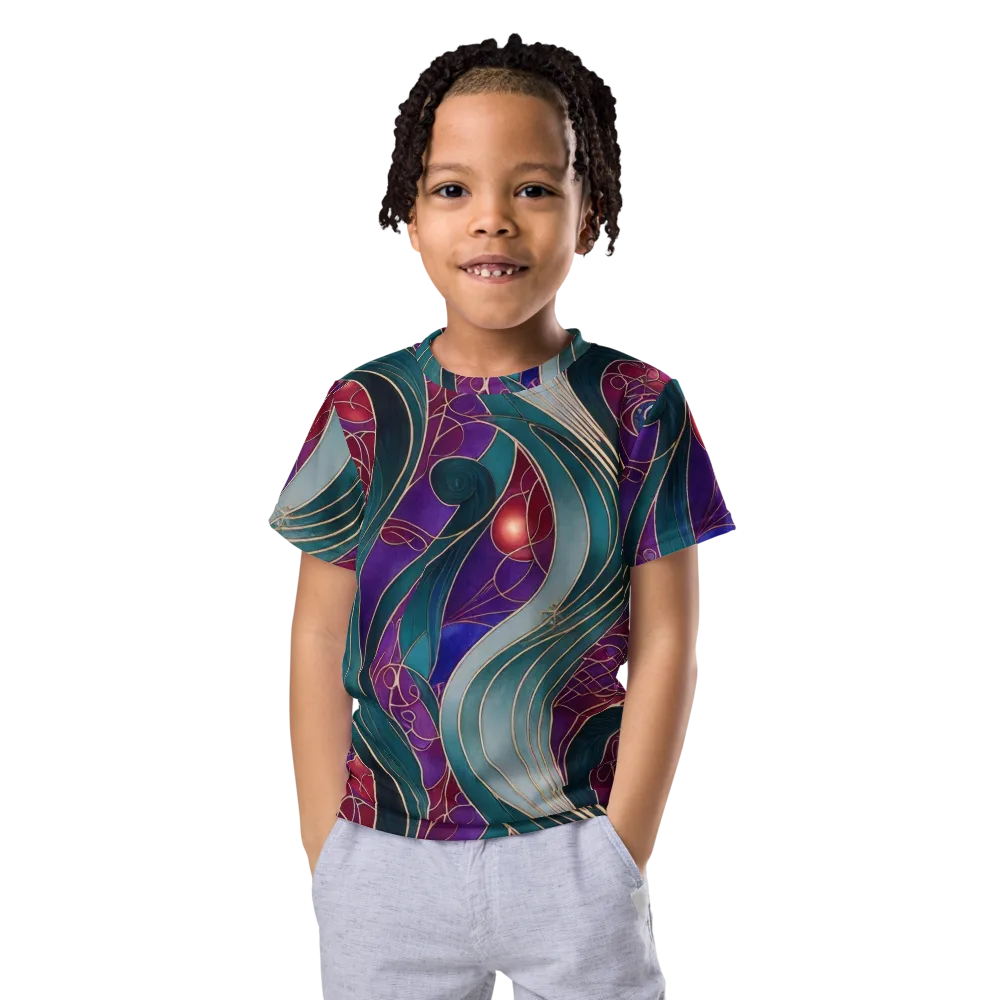 Velvet Plumage on Kids Crew Neck T-Shirt — Front