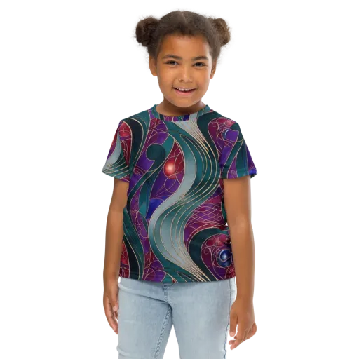 Velvet Plumage on a Kids Crew Neck T-Shirt