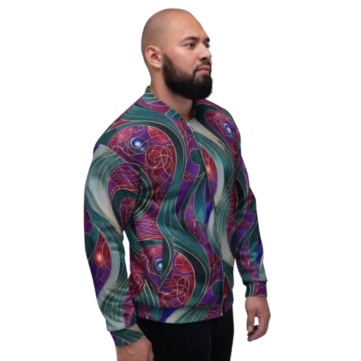 Velvet Plumage on a Bomber Jacket