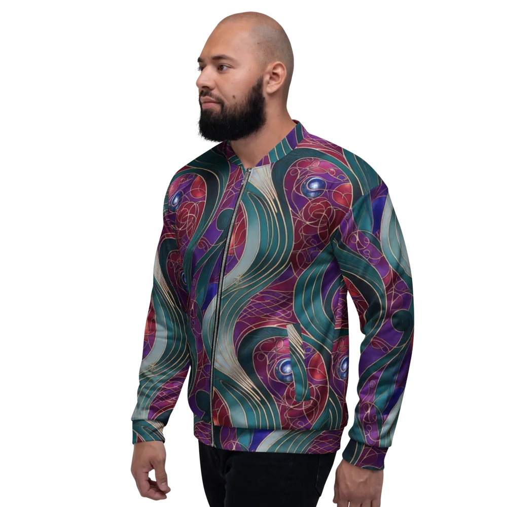 Velvet Plumage on Bomber Jacket — Left