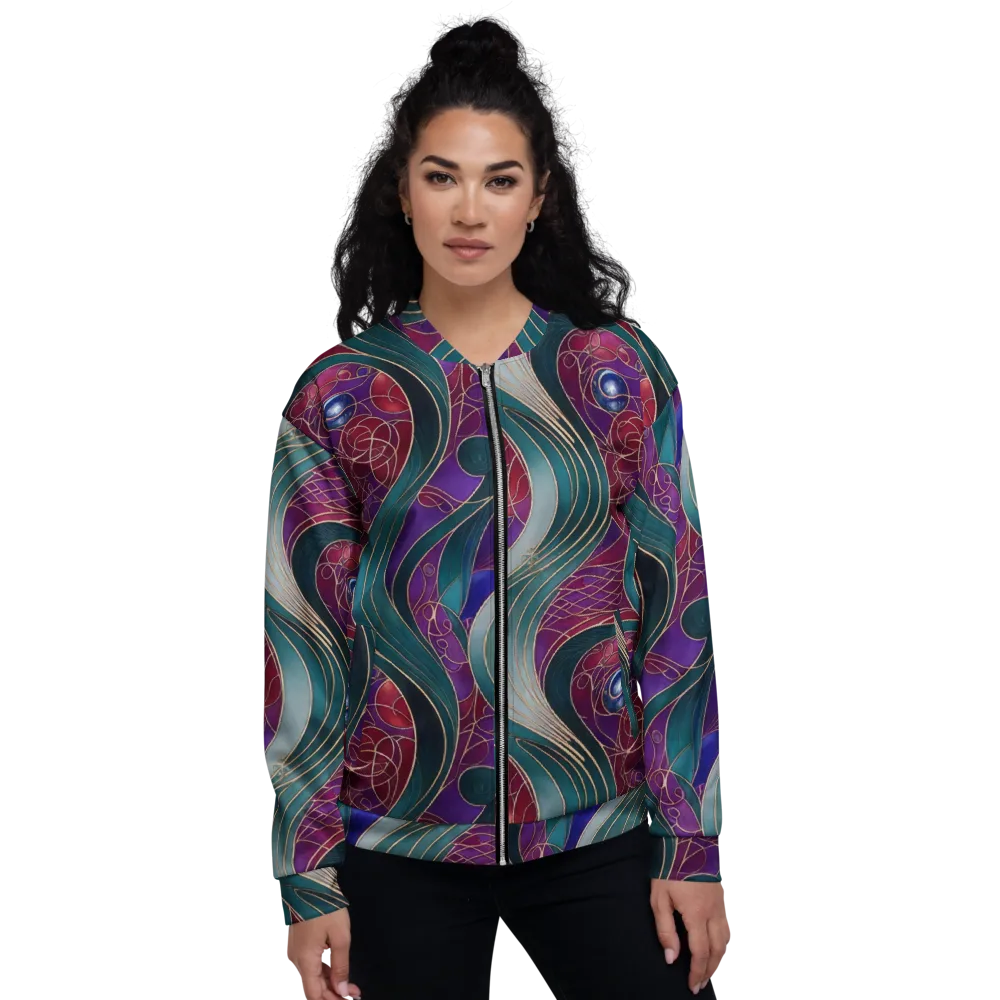 Velvet Plumage on Bomber Jacket — Front