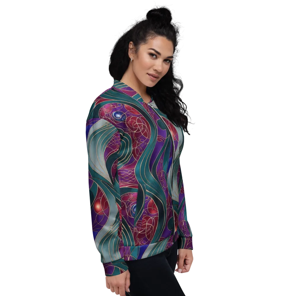 Velvet Plumage on Bomber Jacket — Right