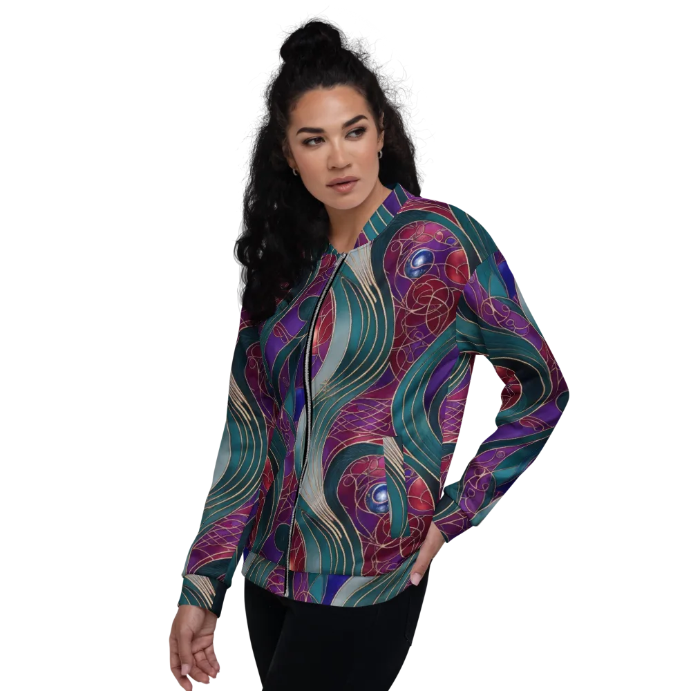 Velvet Plumage on Bomber Jacket — Left