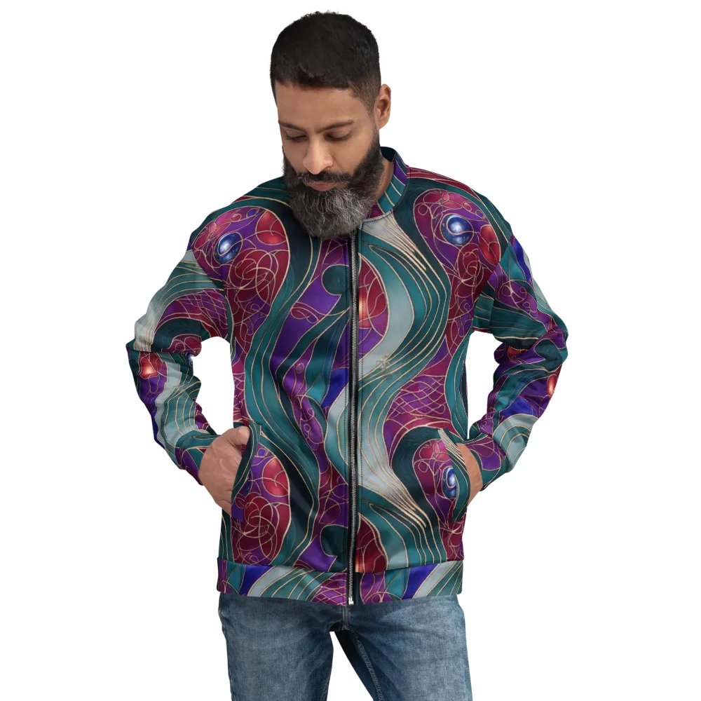 Velvet Plumage on Bomber Jacket — Front