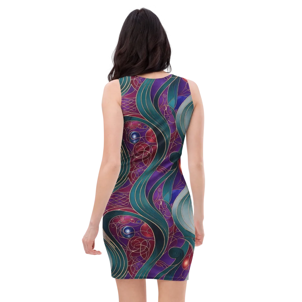 Velvet Plumage on Bodycon Dress — Back