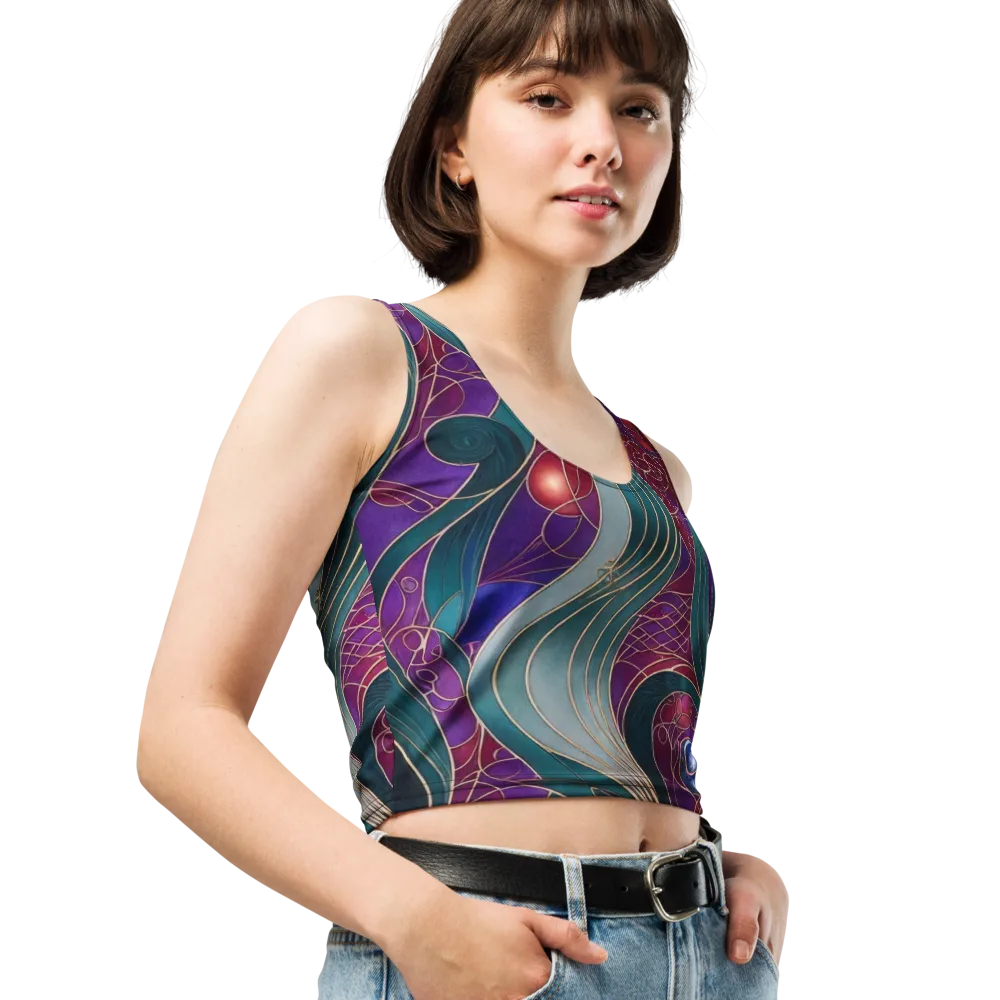 Velvet Plumage on Crop Top — Right Front