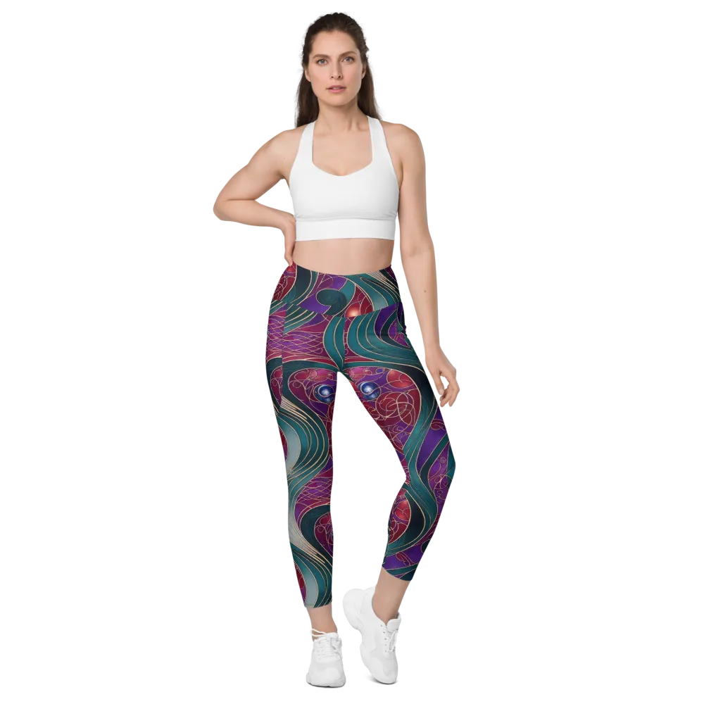 Velvet Plumage on Leggings with Pockets — Front