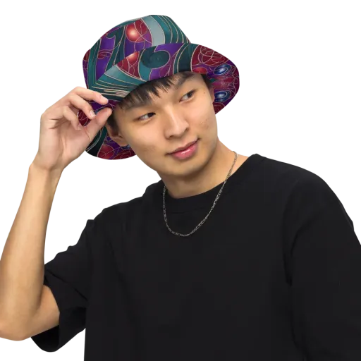 Velvet Plumage on a Reversible Bucket Hat