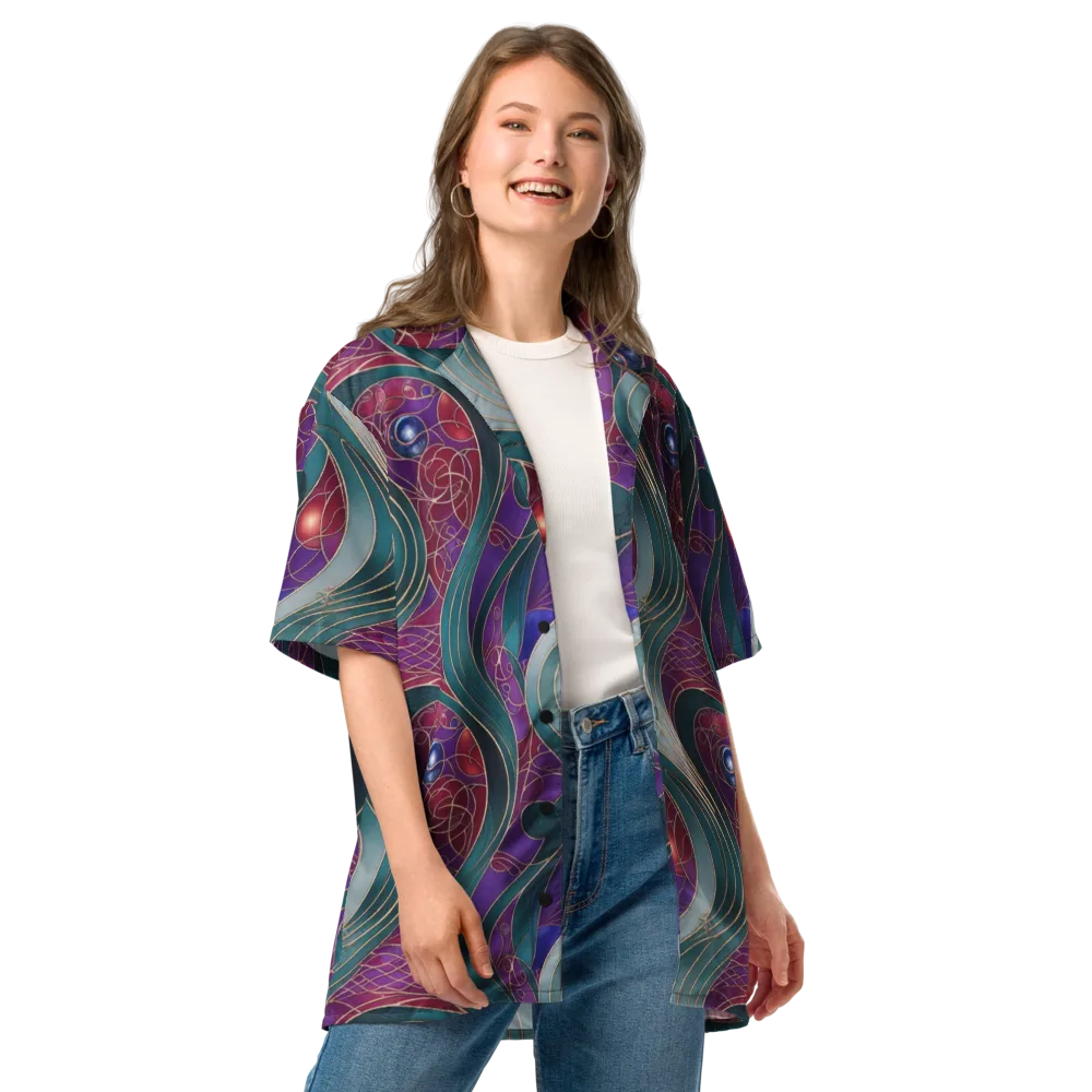 Velvet Plumage on Button Shirt — Front